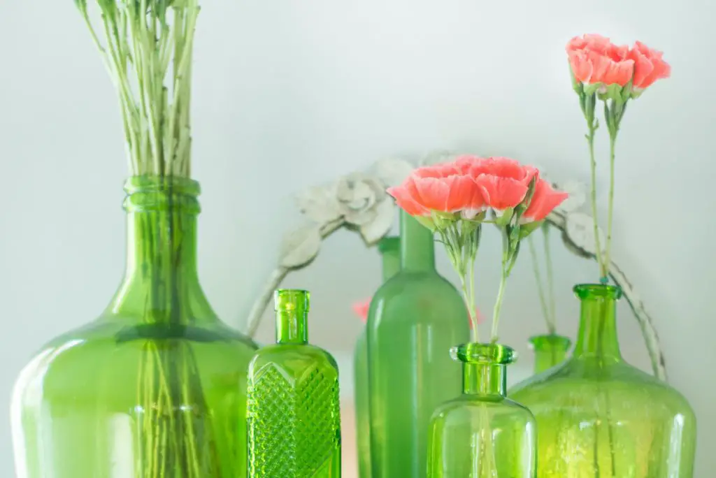 glass bottles made into vases