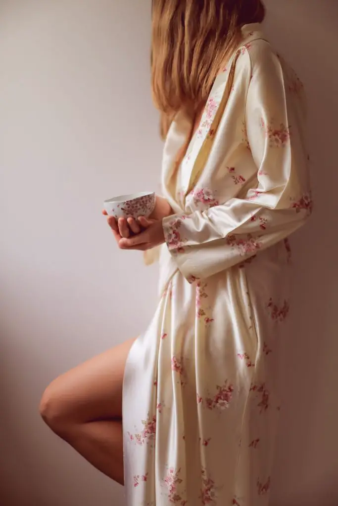 woman wearing a sexy long robe